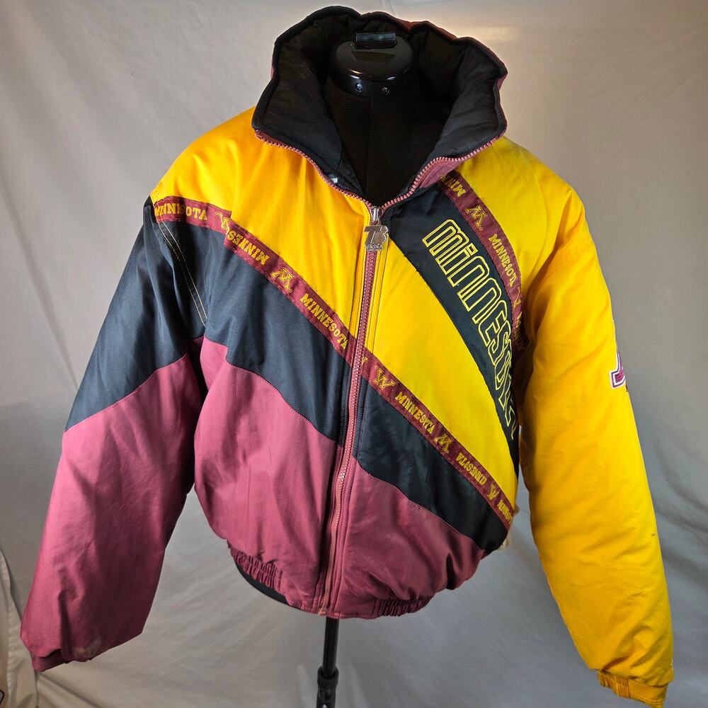 Turbo Sportswear Minnesota Golden Gophers Puffer Jacket Korea Size L Vintage